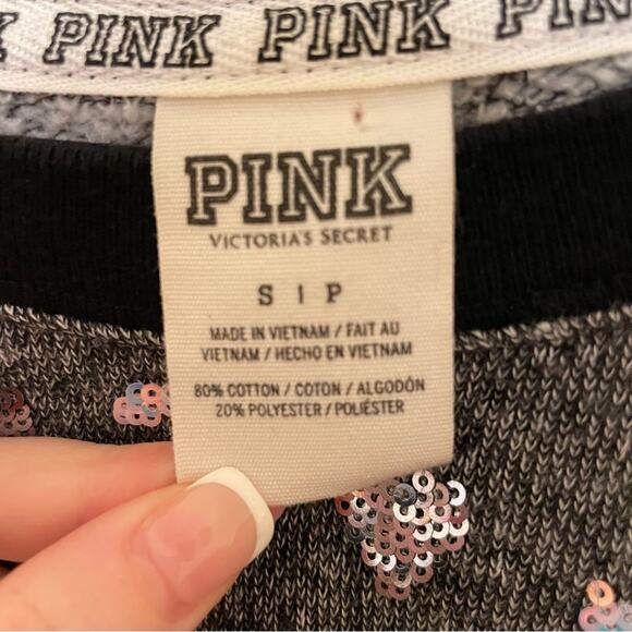 Y2K Pink Victoria’s Secret Vintage S sweatshirt sequin winter snowflakes heart - Picture 4 of 8
